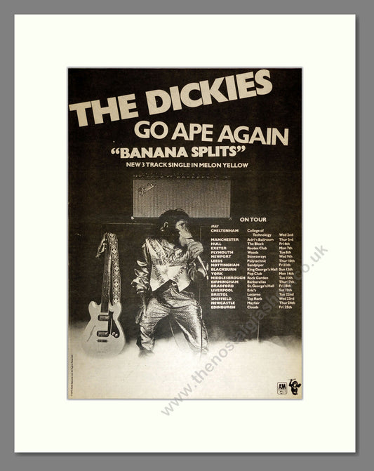 Dickies (The) - Banana Splits UK Tour. Vintage Advert 1979 (ref AD16990)