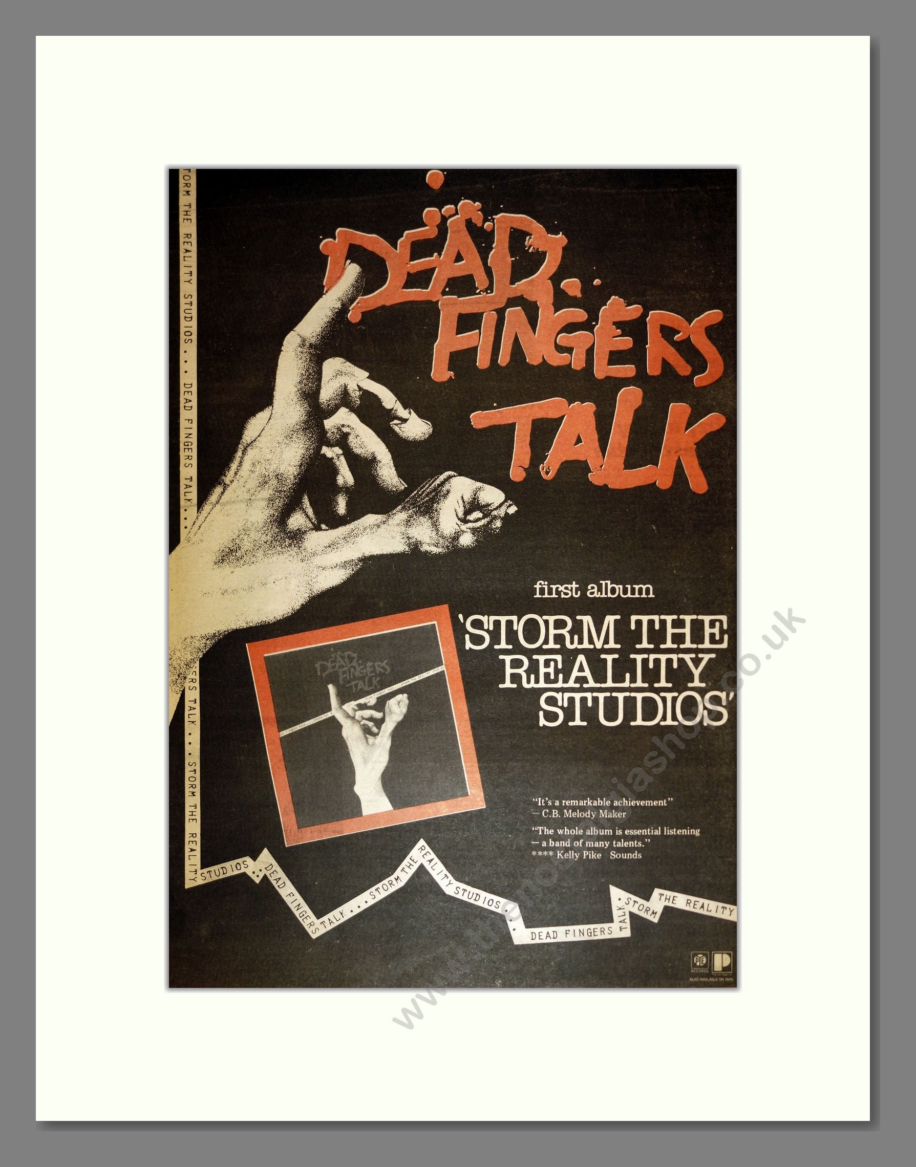 Dead Fingers Talk - Storm The Reality Studios. Vintage Advert 1978 (ref AD16998)