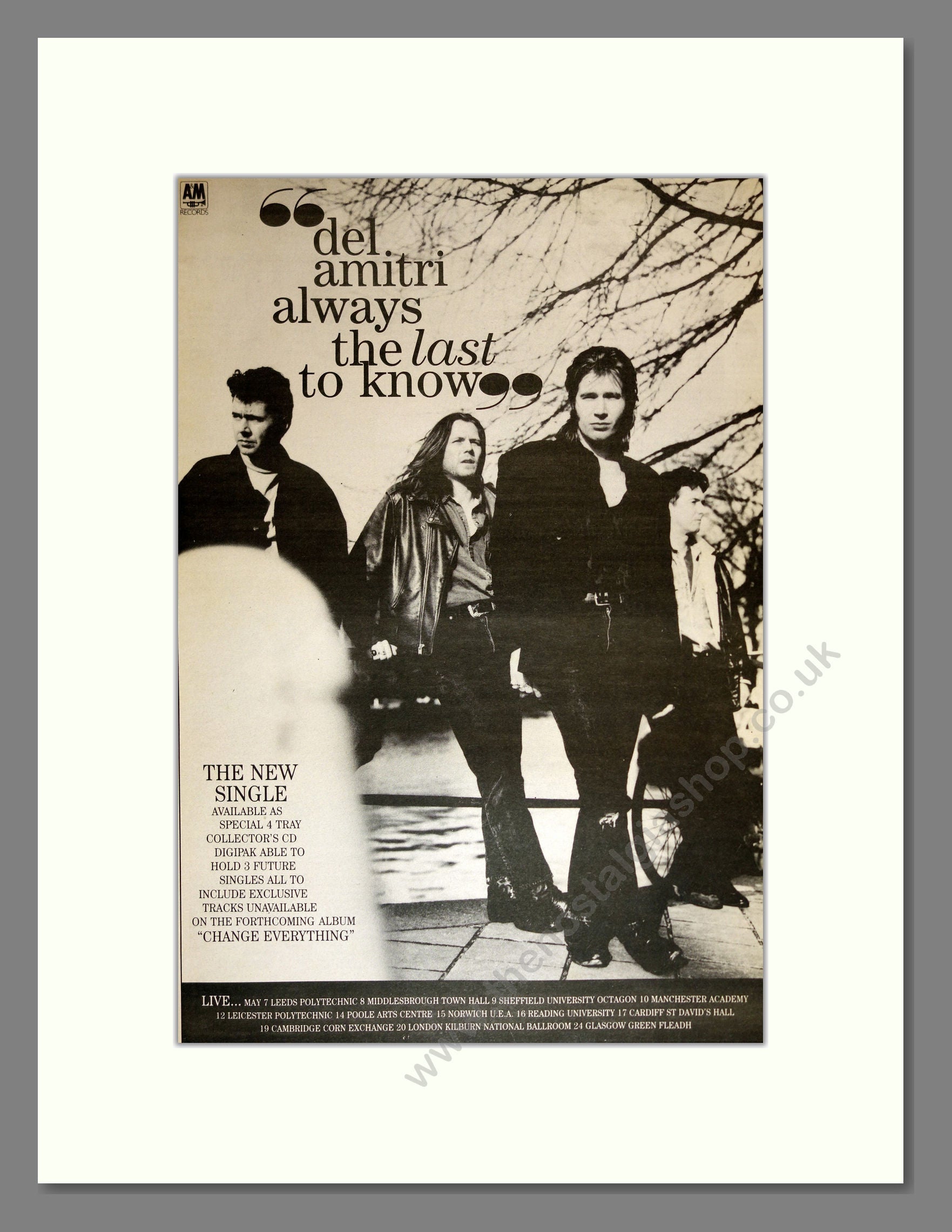 Del Amitri - Always The Last To Know. Vintage Advert 1992 (ref AD17008)