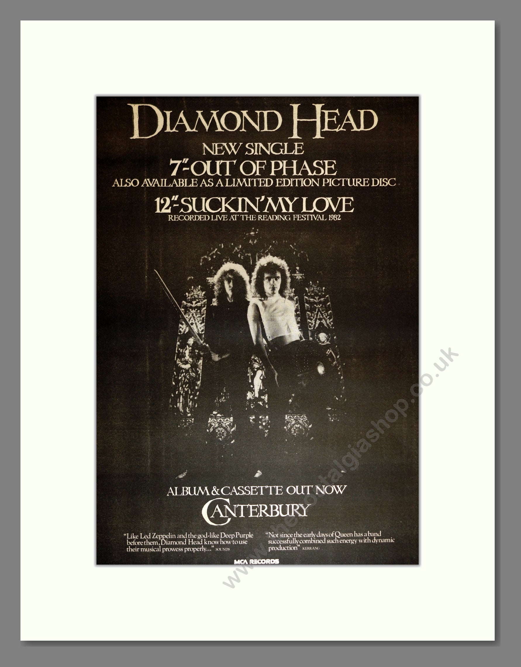 Diamond Head - Canterbury. Vintage Advert 1983 (ref AD17022)