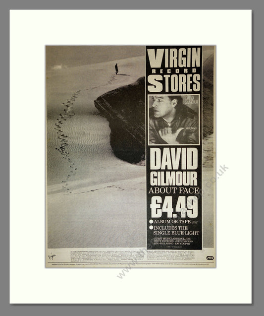 David Gilmour - About Face. Vintage Advert 1984 (ref AD17035)