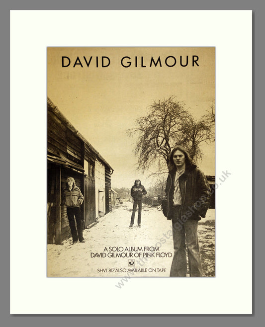 David Gilmour - Solo Album. Vintage Advert 1978 (ref AD17036)