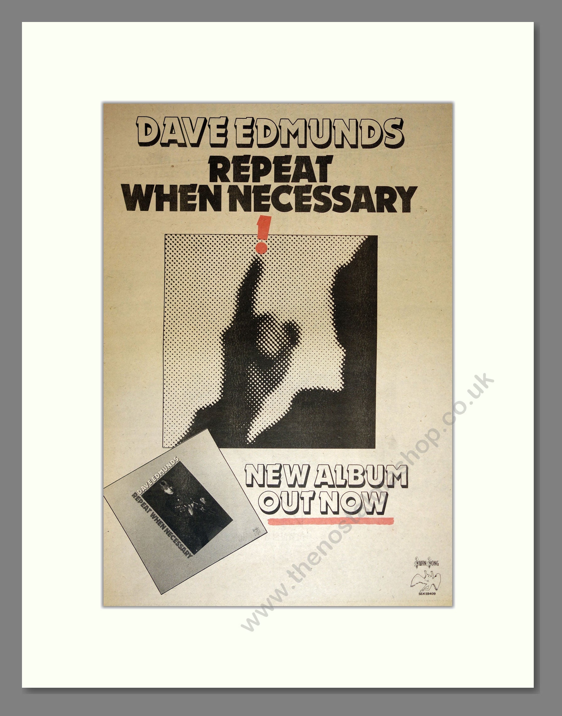 Dave Edmunds - Repeat When Necessary. Vintage Advert 1979 (ref AD17041)