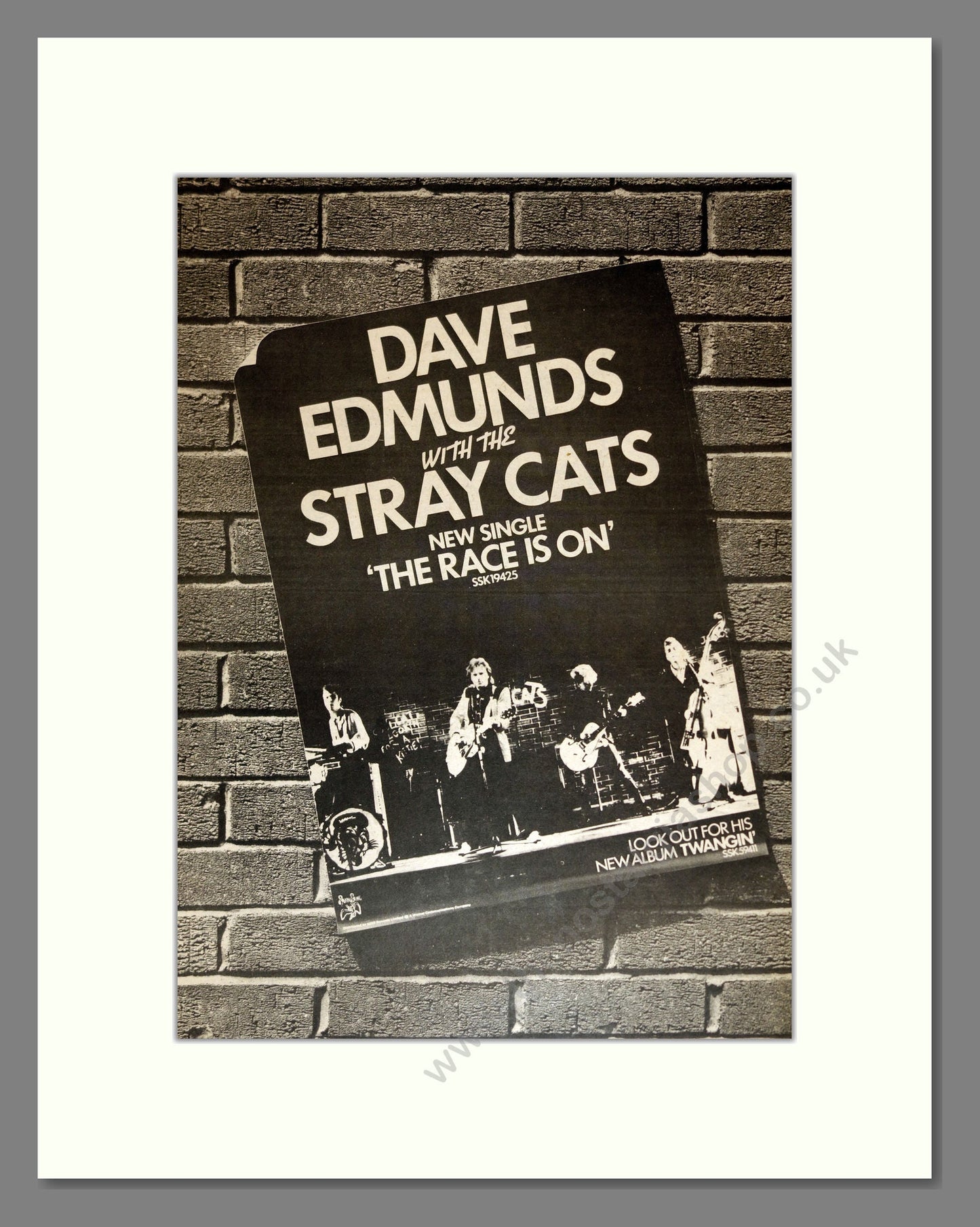 Dave Edmunds With Stray Cats - The Race Is On. Vintage Advert 1981 (ref AD17043)