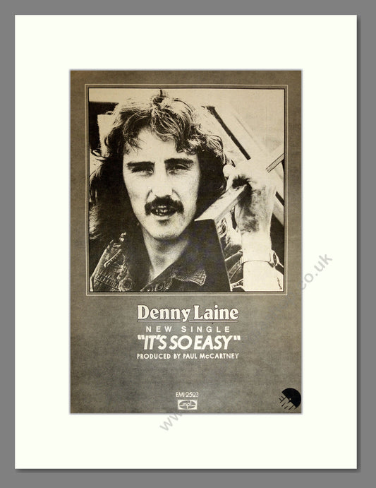 Denny Laine - It's So Easy. Vintage Advert 1976 (ref AD17051)