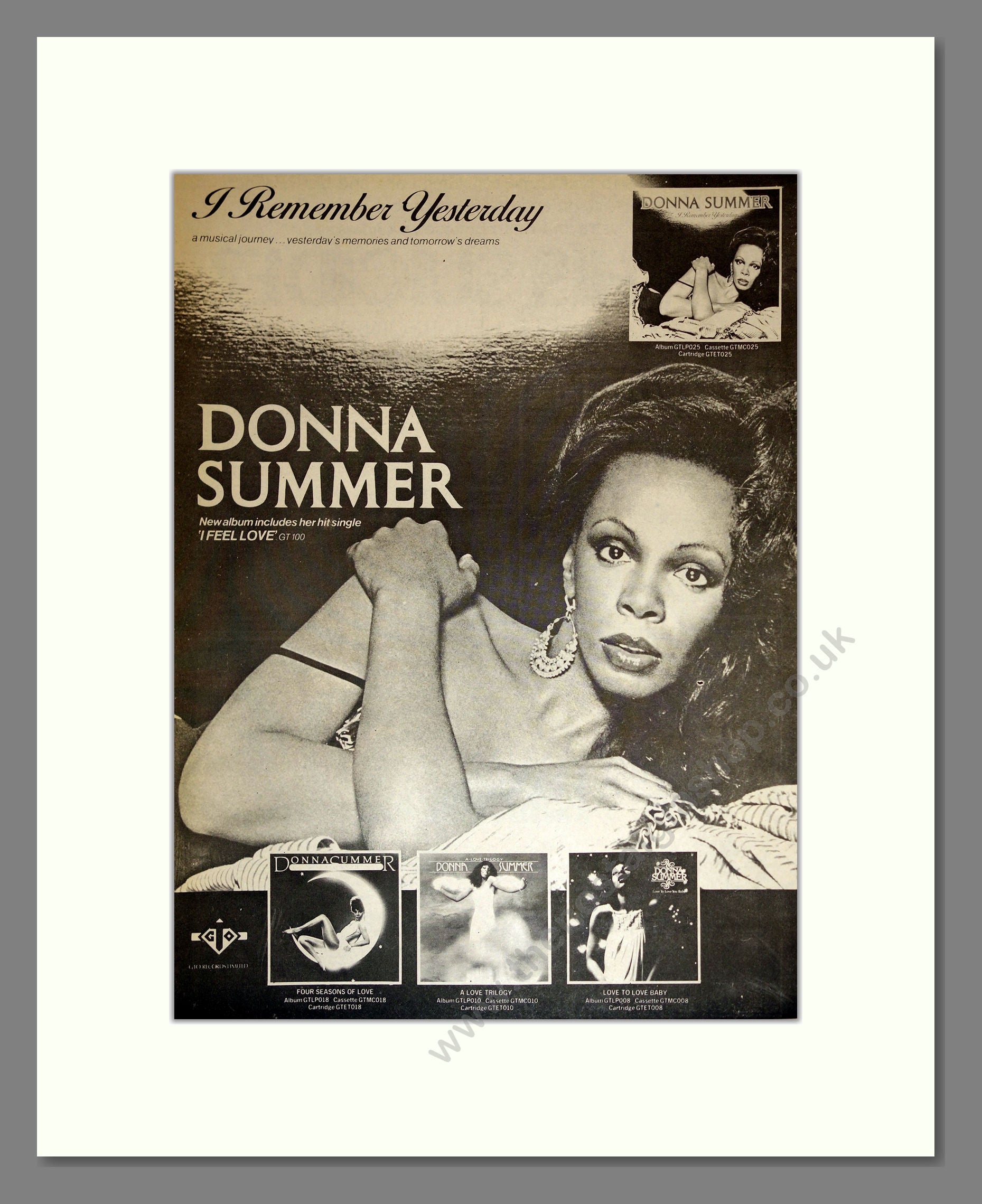 Donna Summer - I Remember Yesterday. Vintage Advert 1977 (ref AD17058)