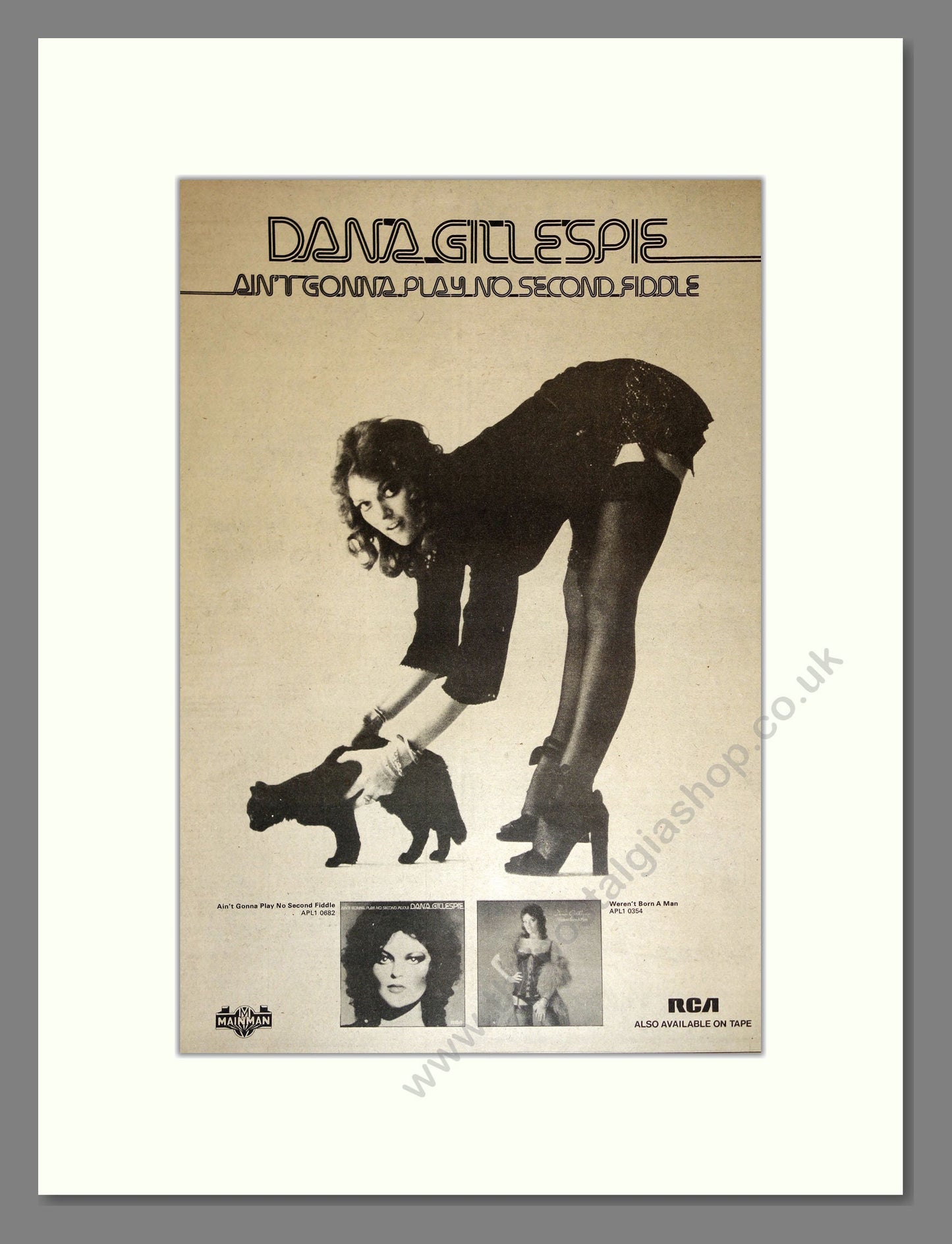 Dana Gillespie - Ain't Gonna Play No Second Fiddle. Vintage Advert 1974 (ref AD17074)