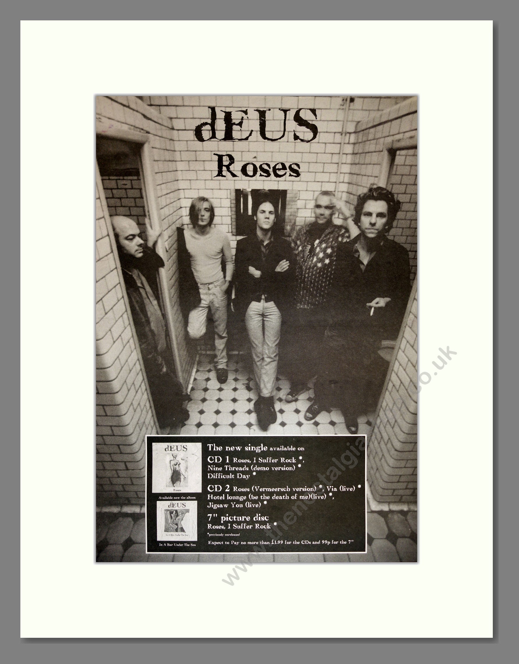 Deus - Roses. Vintage Advert 1997 (ref AD17082)