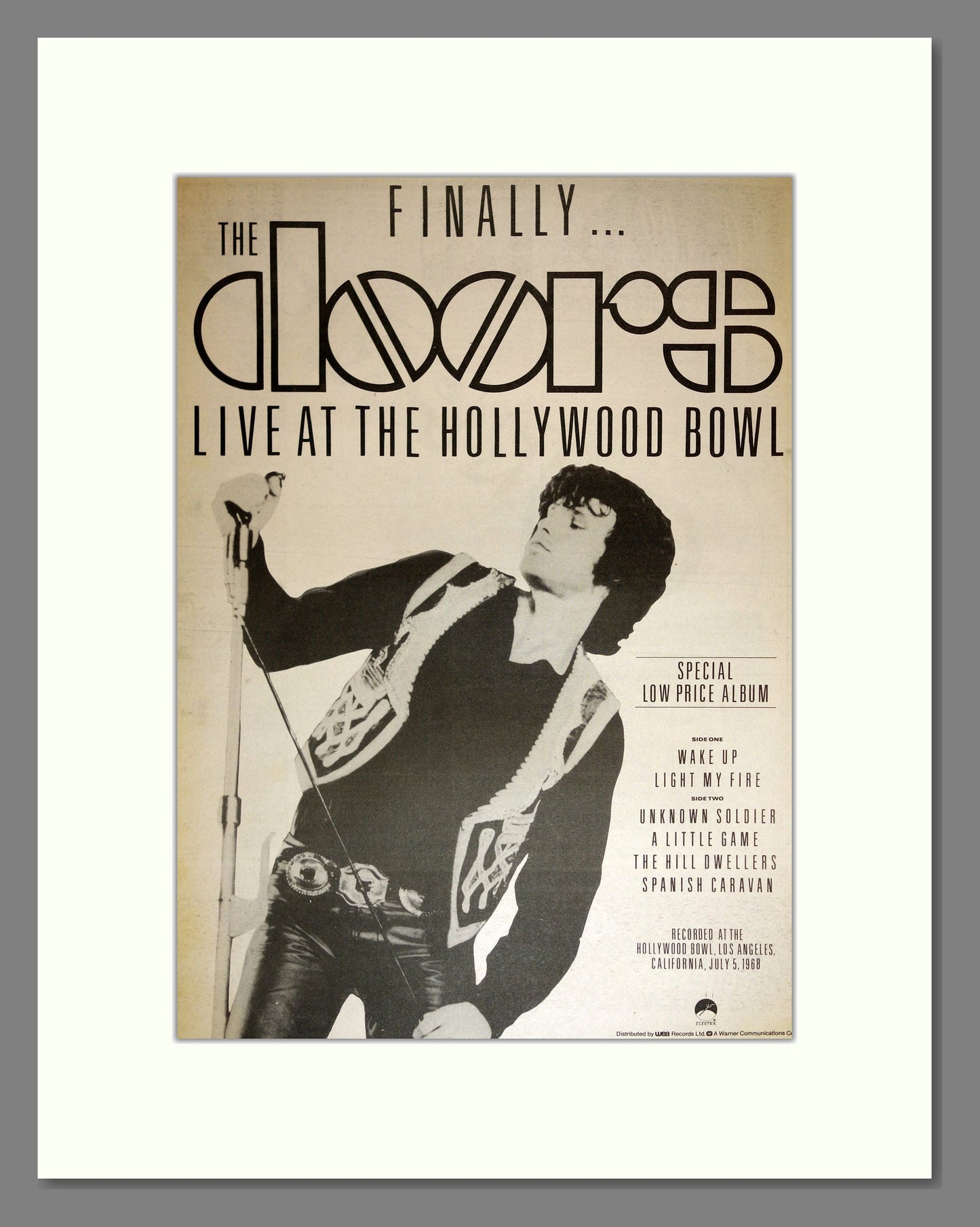 Doors (The) - Live at Holywood Bowl '68. Vintage Advert 1987 (ref AD17085)