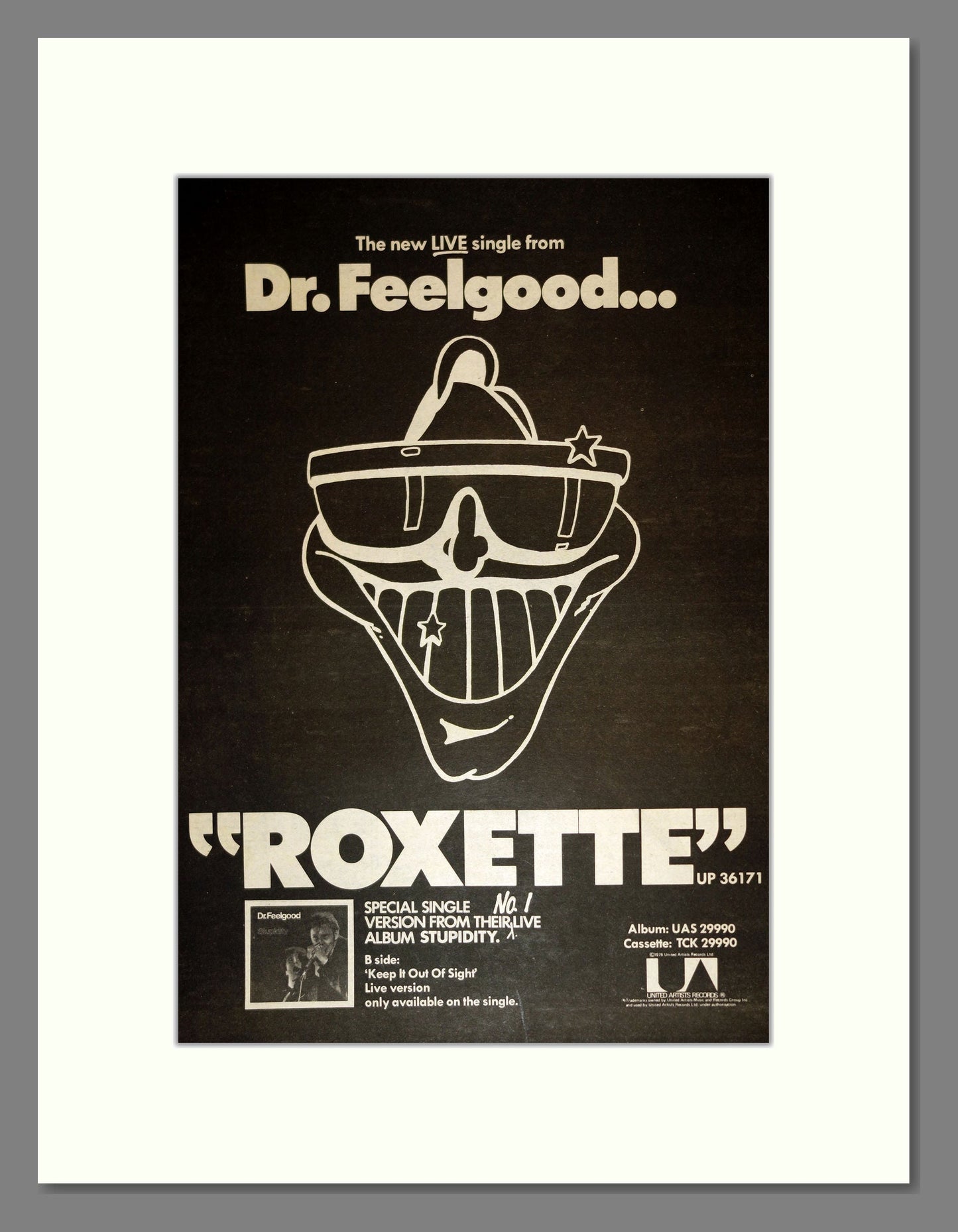 Dr Feelgood - Roxette. Vintage Advert 1976 (ref AD17101)