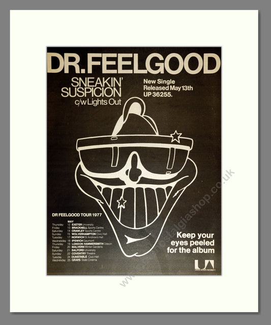 Dr Feelgood - Sneakin Suspicion (UK Tour). Vintage Advert 1977 (ref AD17103)