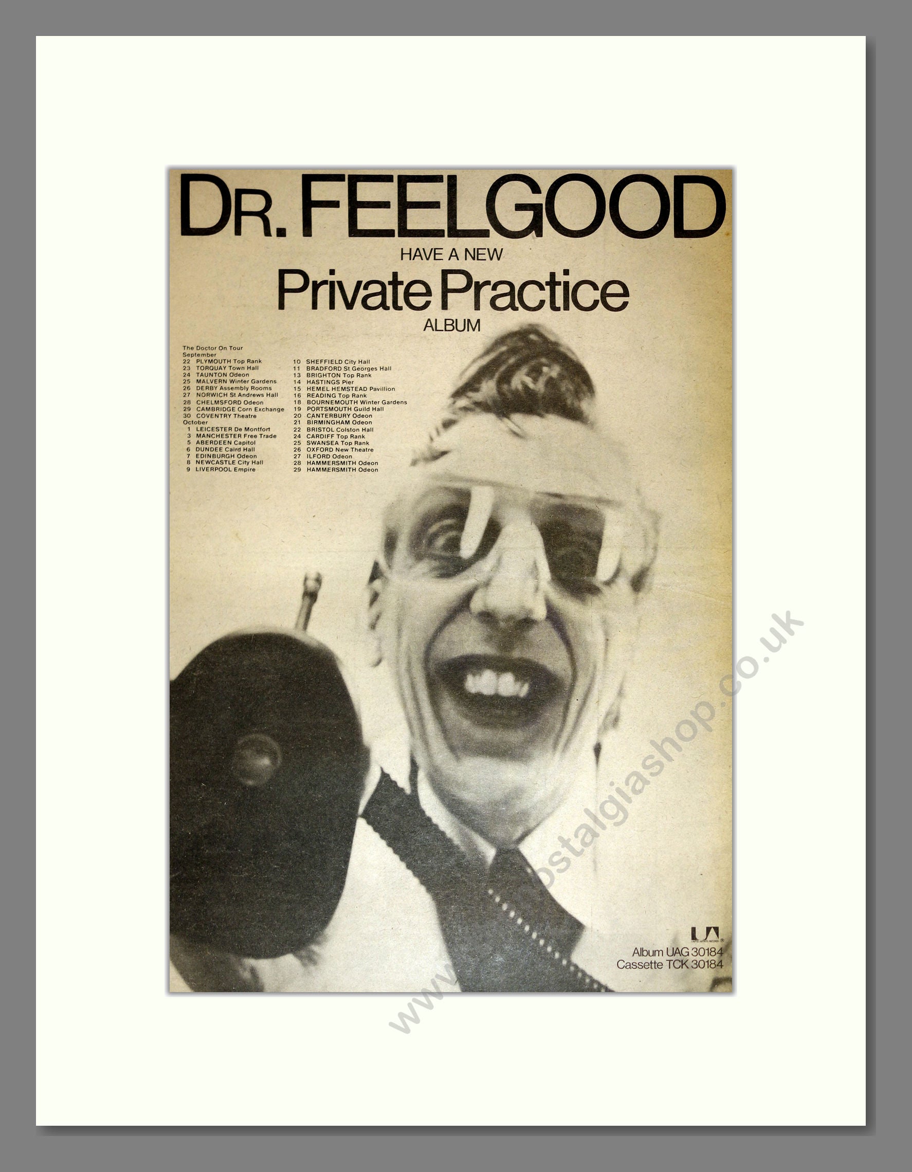 Dr Feelgood - Private Practice (UK Tour). Vintage Advert 1978 (ref AD17105)