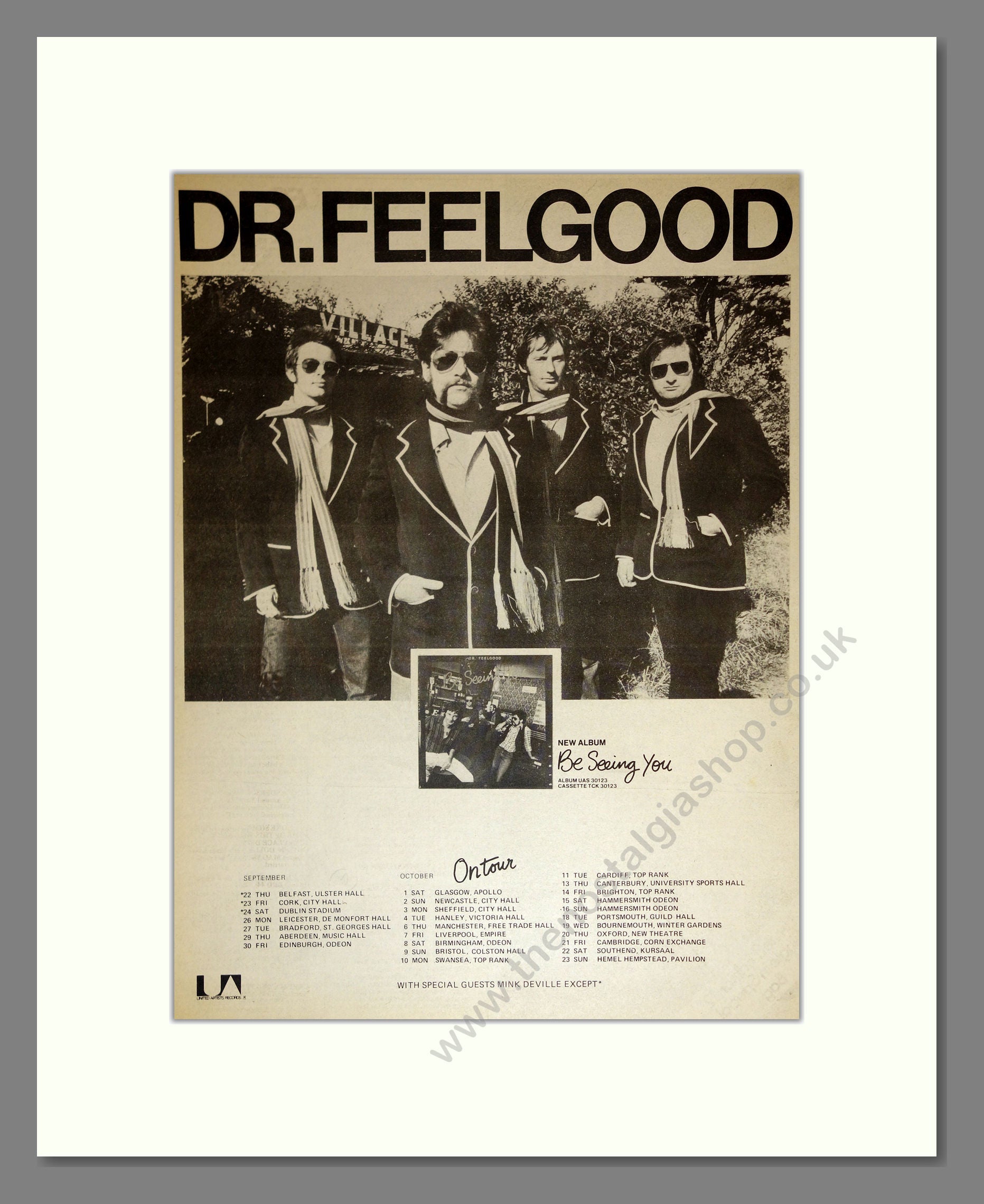 Dr Feelgood - Be Seeing You (UK Tour). Vintage Advert 1977 (ref AD17113)