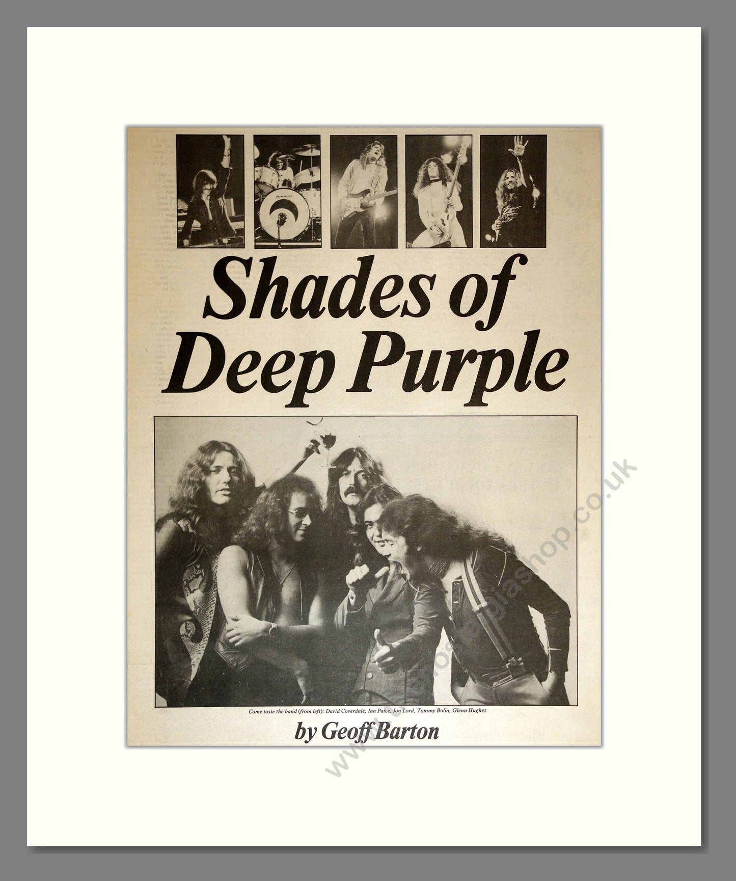 Deep Purple - Shades of Deep Purple. Vintage Advert 1976 (ref AD17127)