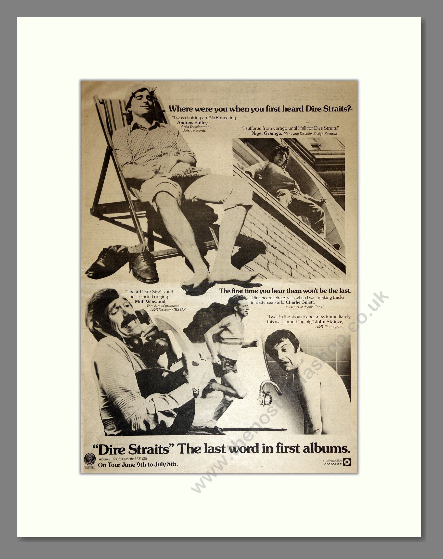 Dire Straits - Debut Album. Vintage Advert 1978 (ref AD17139)