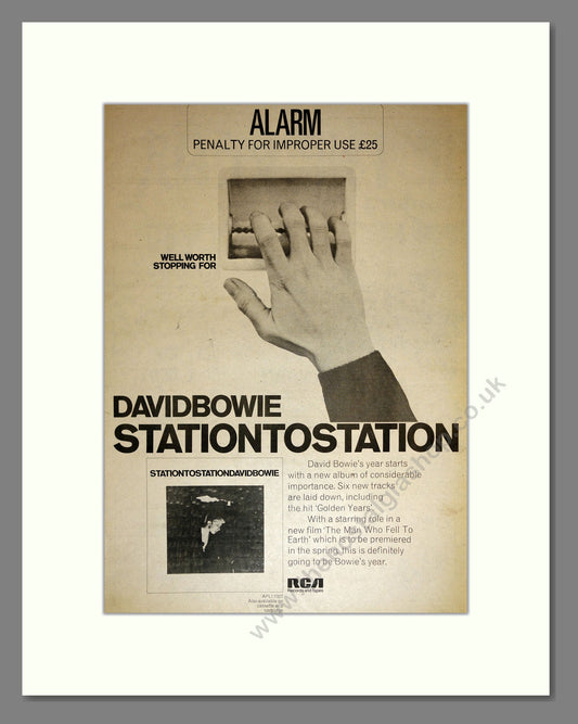 David Bowie - Station To Station . Vintage Advert 1976 (ref AD17148)