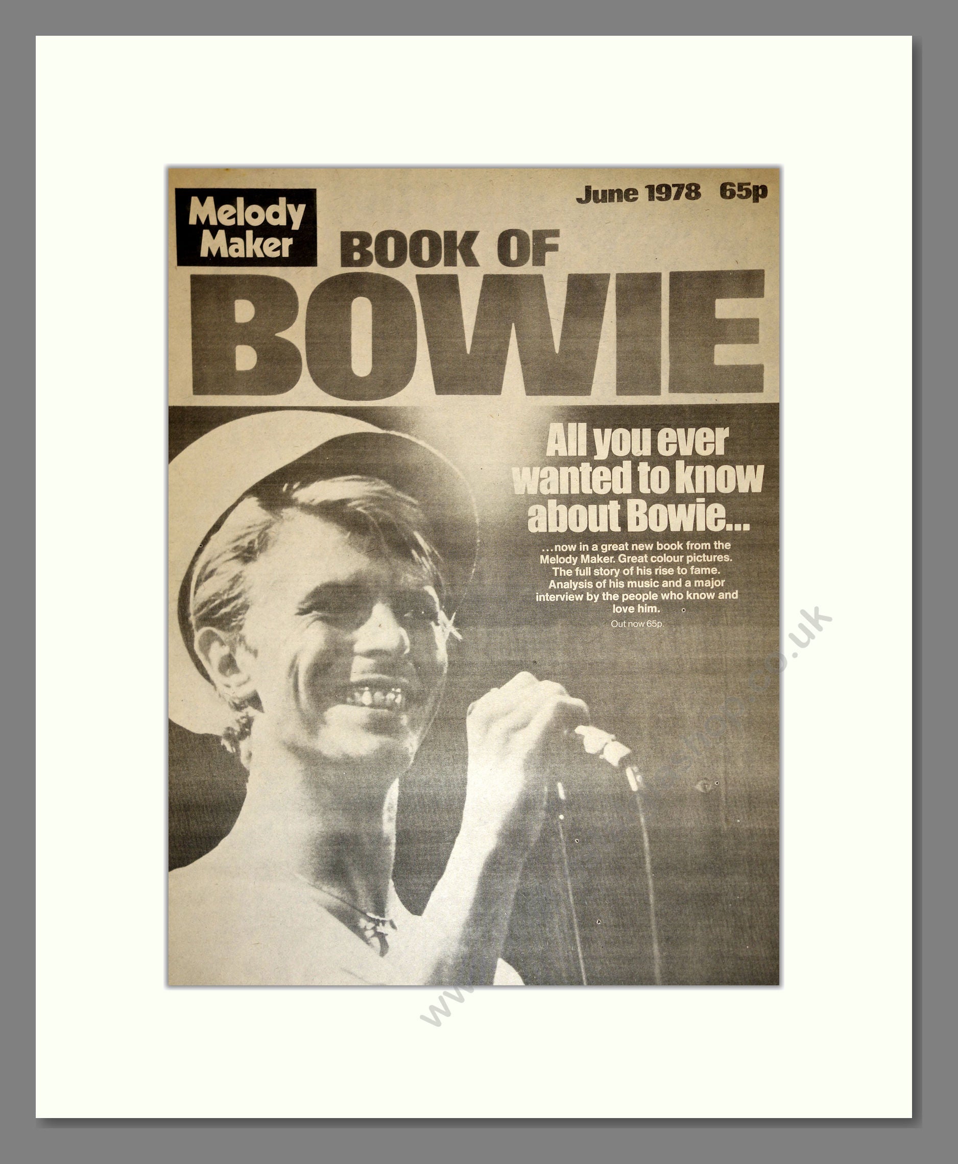 David Bowie - Book of Bowie. Vintage Advert 1978 (ref AD17160)