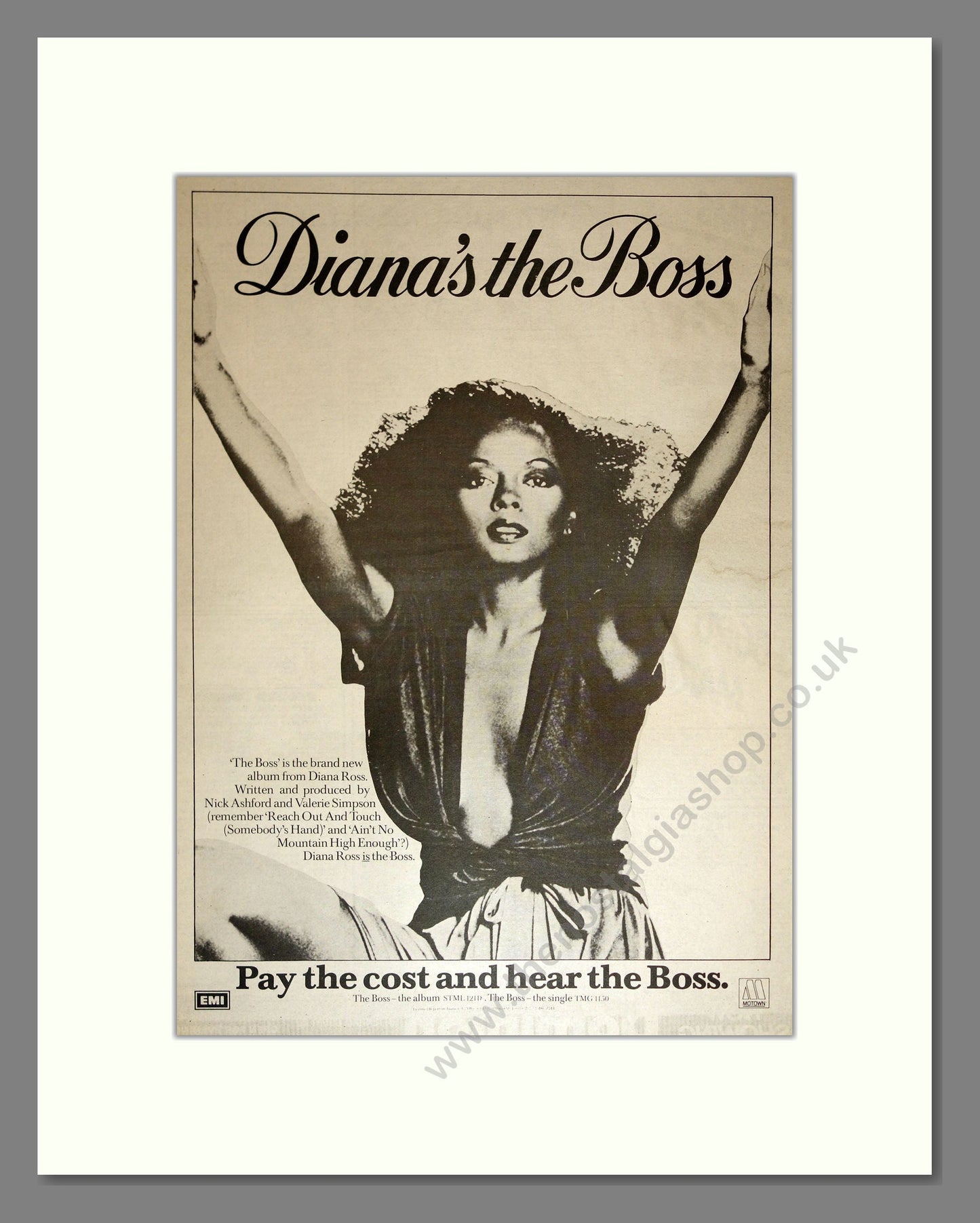 Diana Ross - Diana's The Boss. Vintage Advert 1979 (ref AD17184)