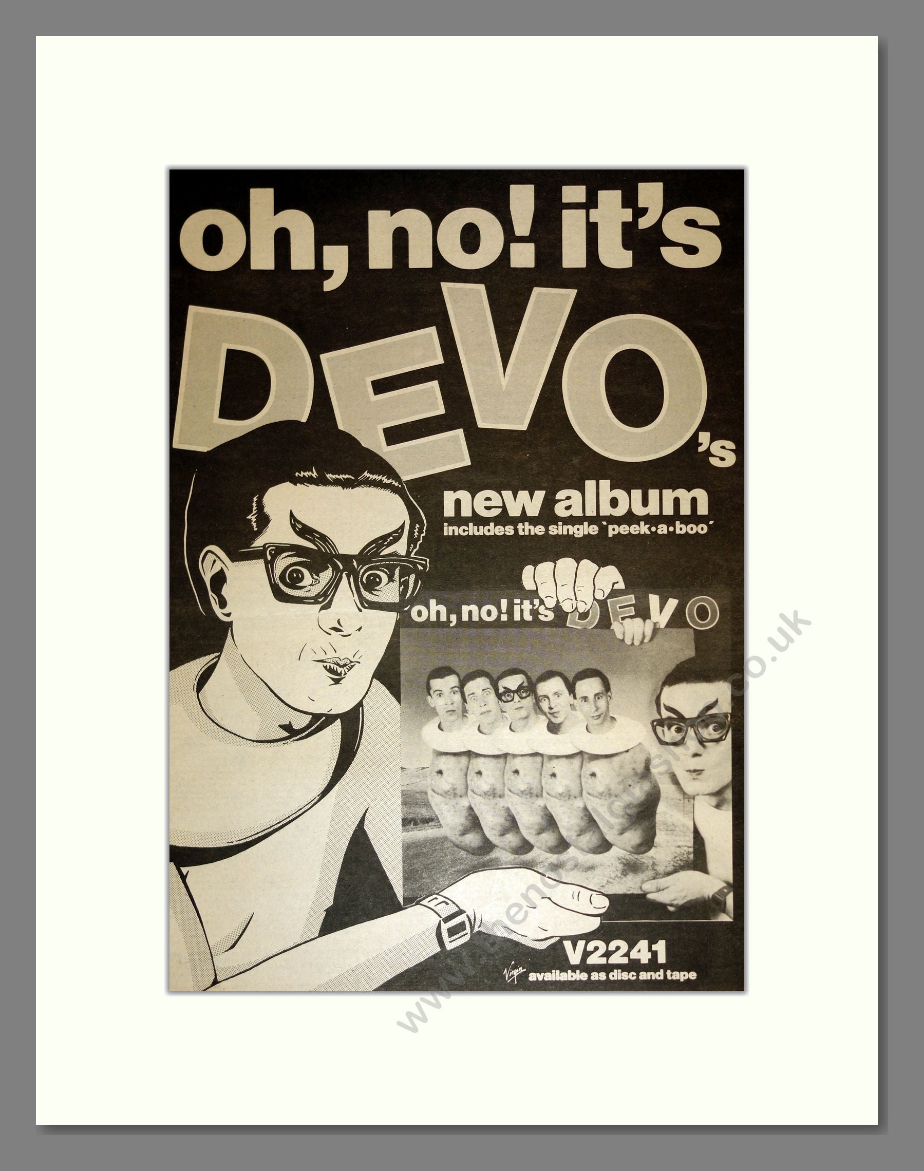 Devo - Oh No It's Devo. Vintage Advert 1982 (ref AD17188)