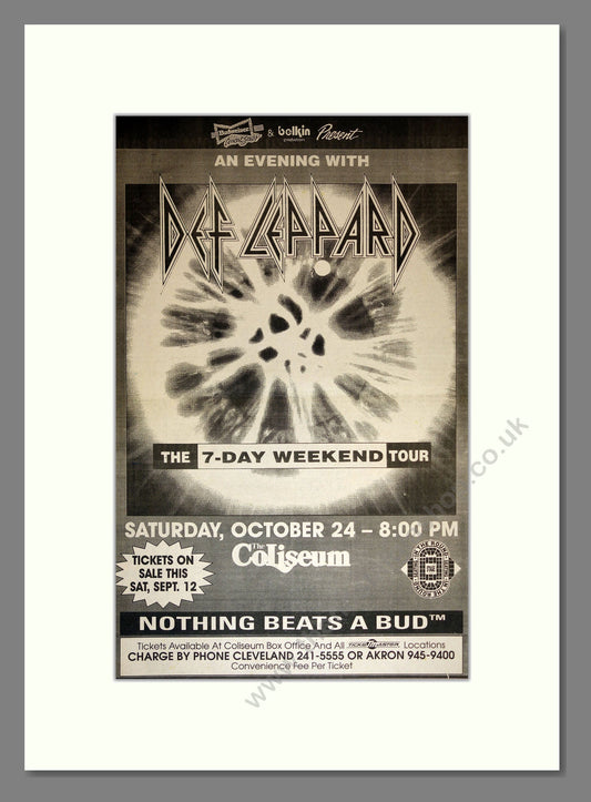 Def Leppard - Ane Evening With. Vintage Advert 1982 (ref AD17215)