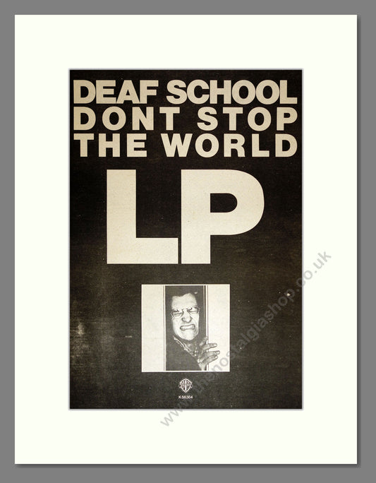 Deaf School - Don't Stop The World. Vintage Advert 1977 (ref AD17221)