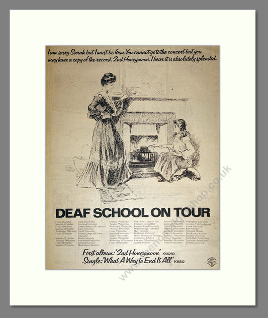 Deaf School - UK Tour. Vintage Advert 1976 (ref AD17223)