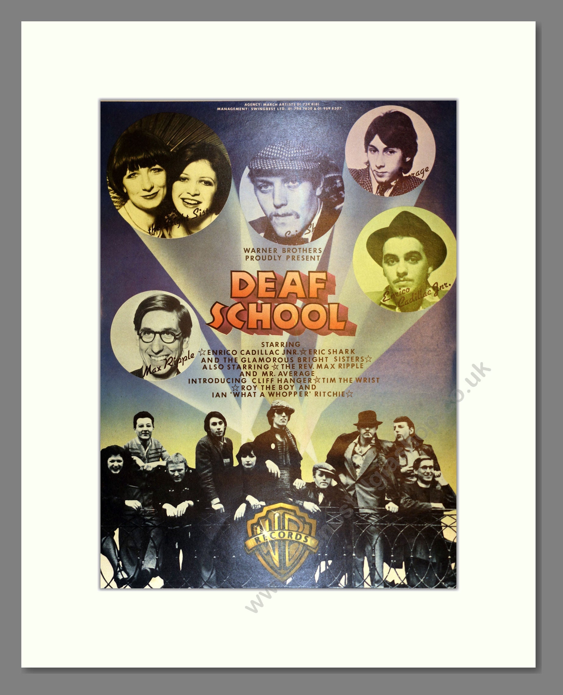 Deaf School - Warner Brothers. Vintage Advert 1976 (ref AD17224)