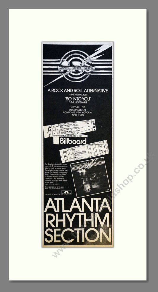 Atlanta Rhythm Section - So Into You. Vintage Advert 1977 (ref AD200858)