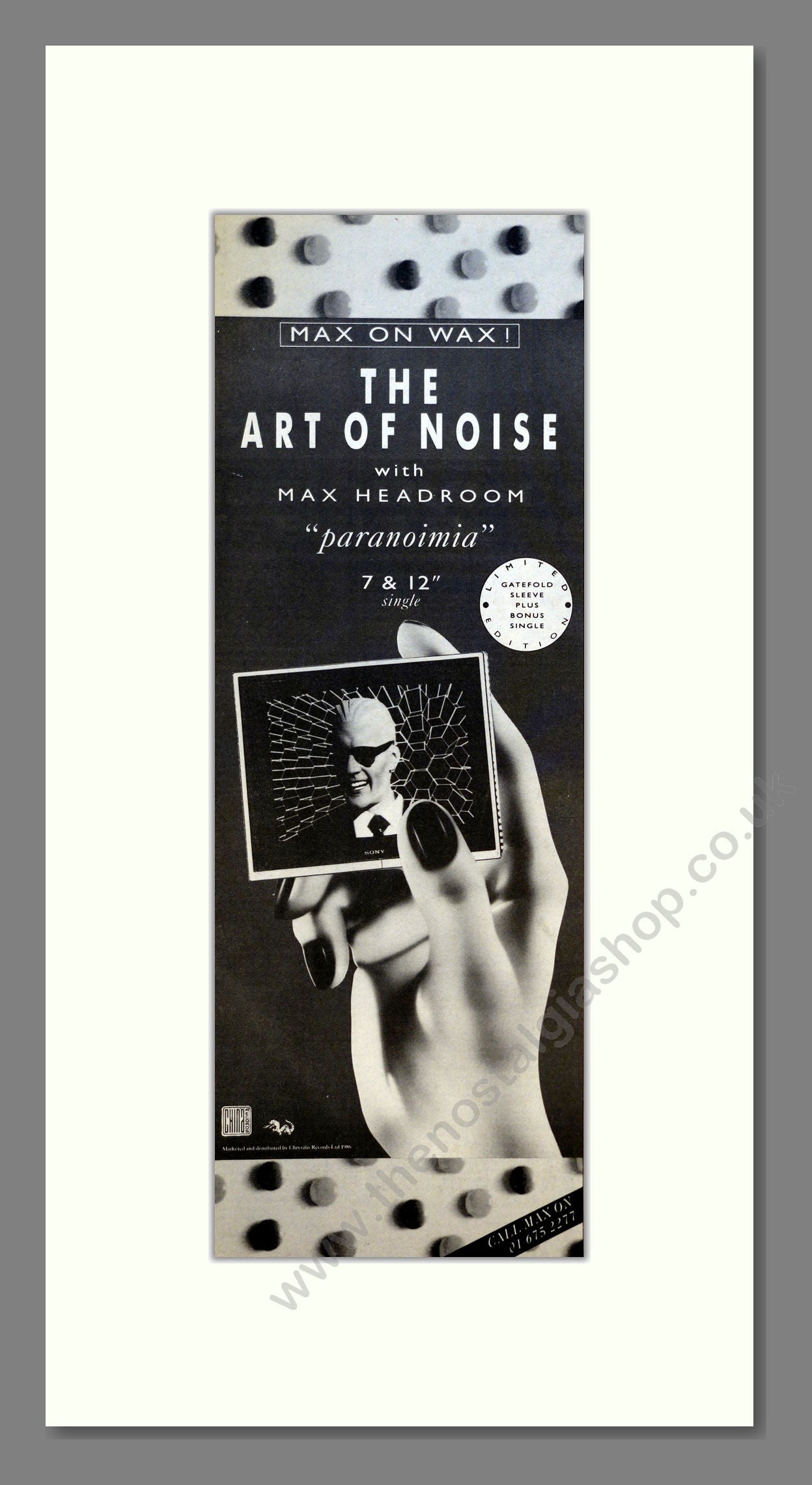 Art Of Noise (The) - Max on Wax. Vintage Advert 1986 (ref AD200860)