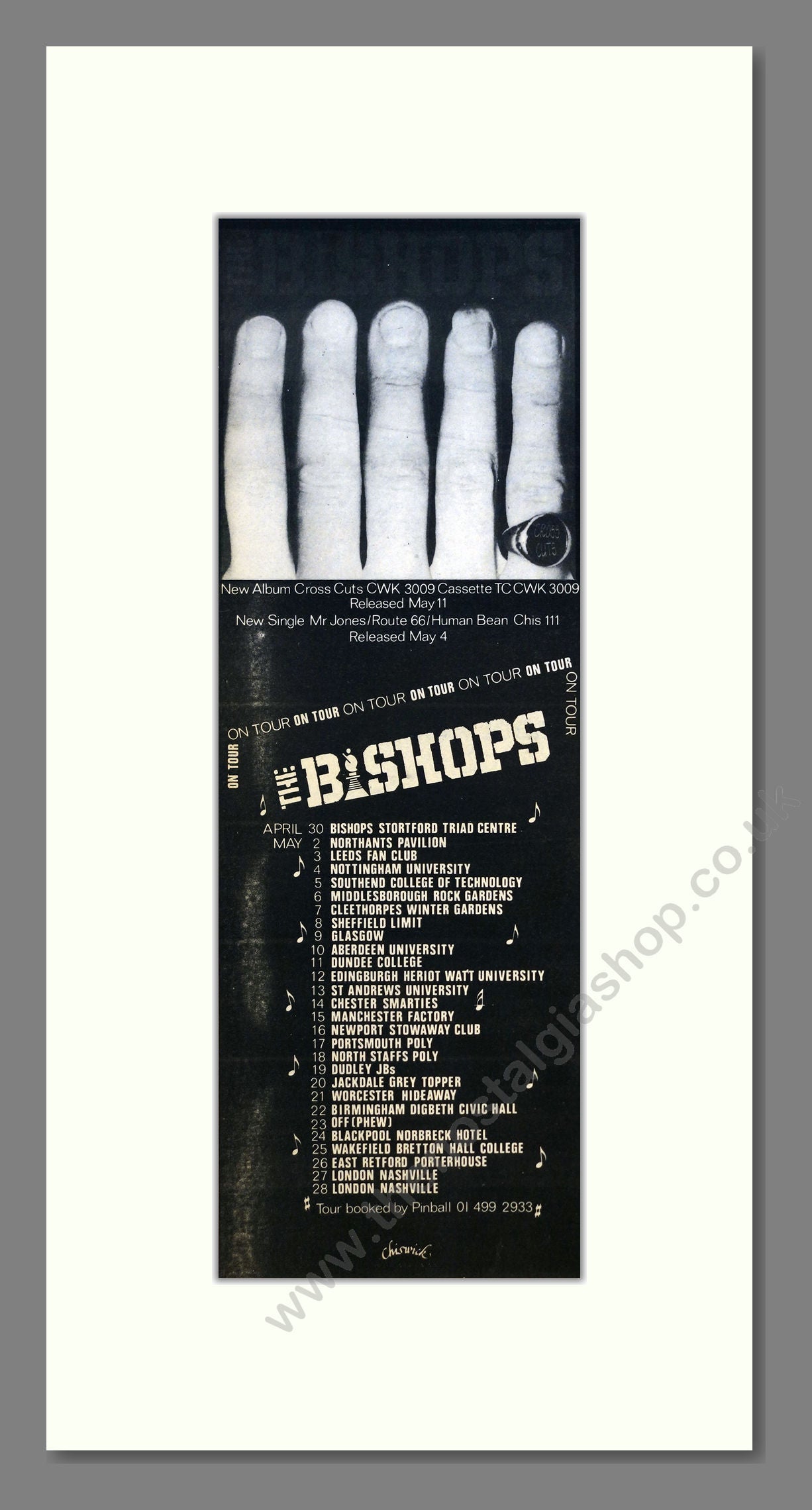 Bishops (The) - UK Tour. Vintage Advert 1979 (ref AD200892)