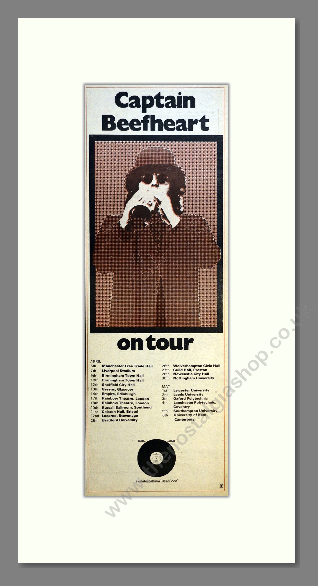 Captain Beefheart - UK Tour. Vintage Advert 1973 (ref AD200957)