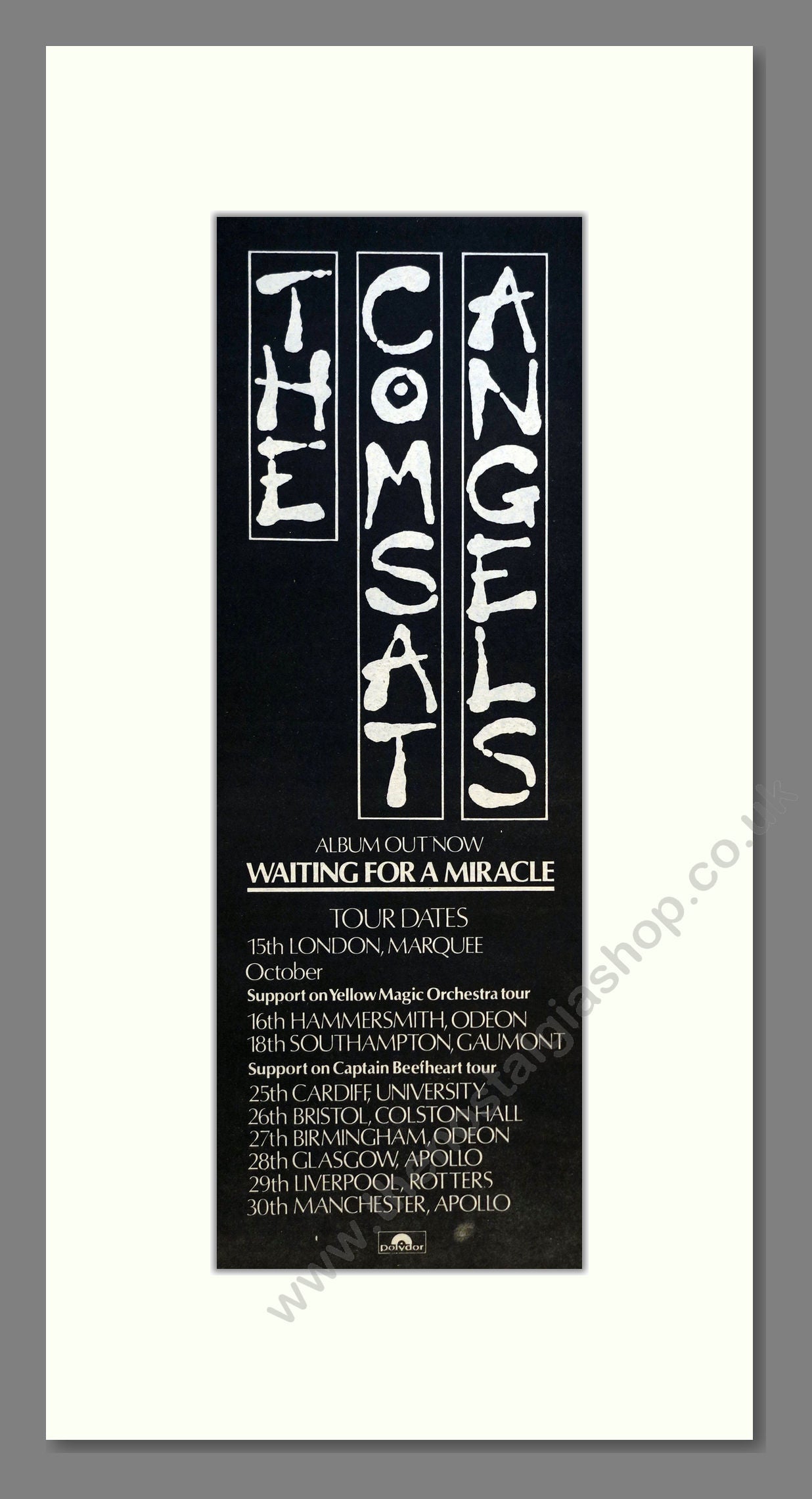 Comstat Angels (The) - Waiting For A Miracle (UK Tour). Vintage Advert 1980 (ref AD200974)