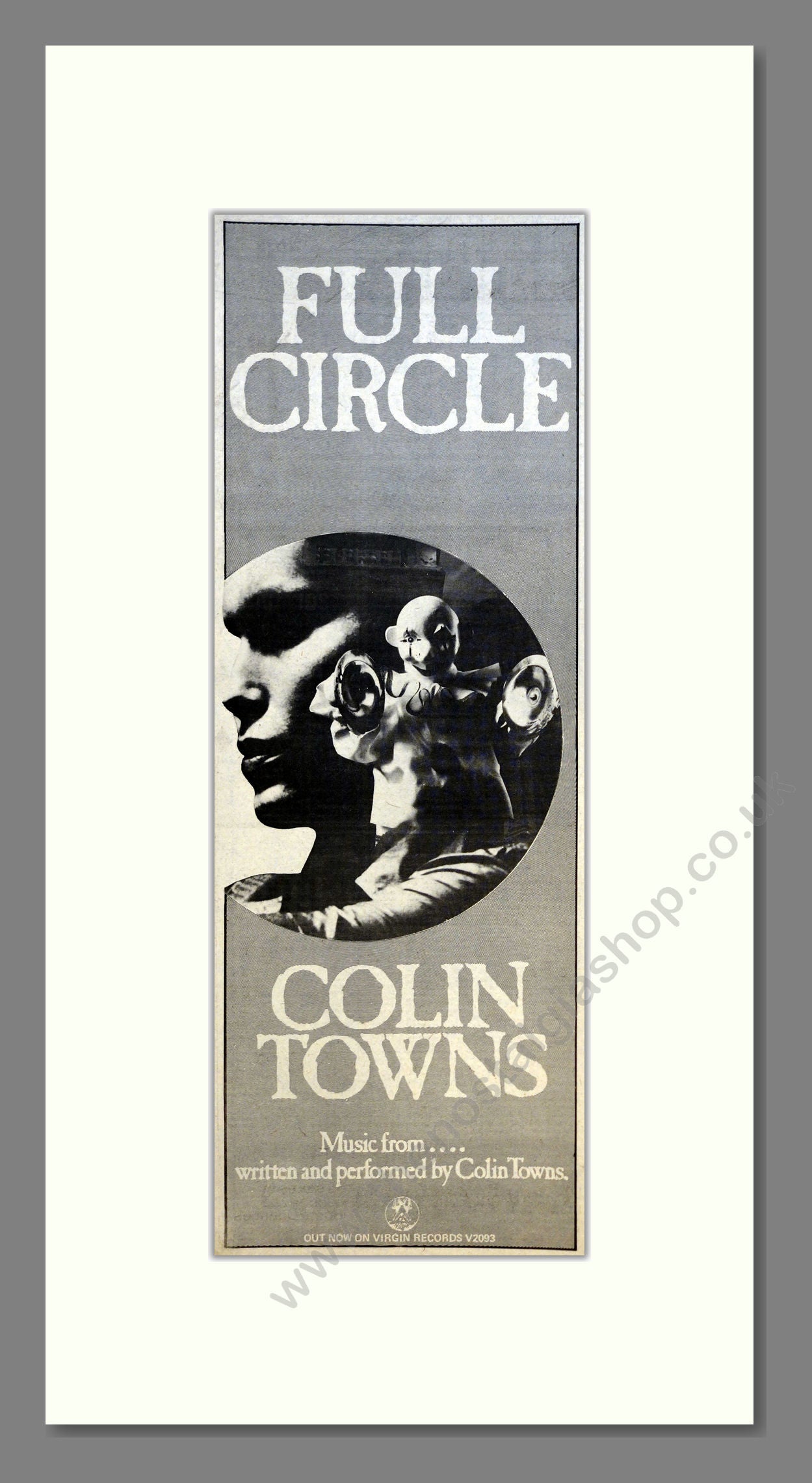 Colin Towns - Full Circle. Vintage Advert 1978 (ref AD200979)