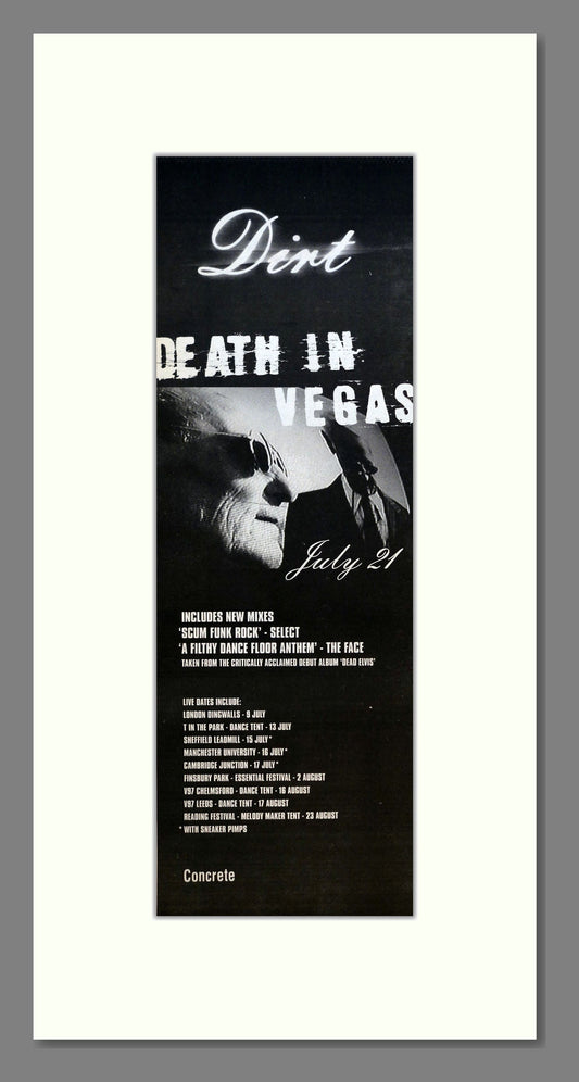 Death In Vegas - Dirt. Vintage Advert 1997 (ref AD201009)