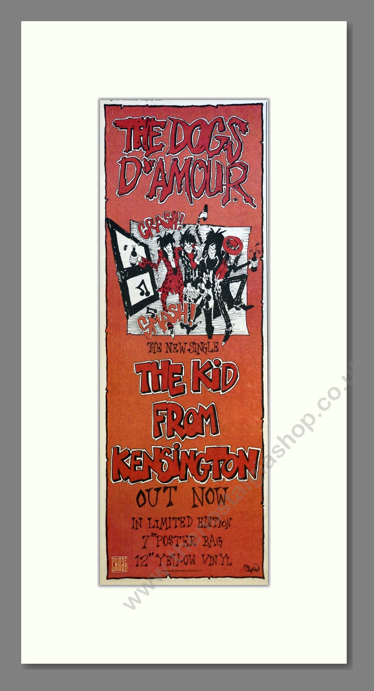 Dogs D'Amour - The Kid From Kensington. Vintage Advert 1988 (ref AD201017)