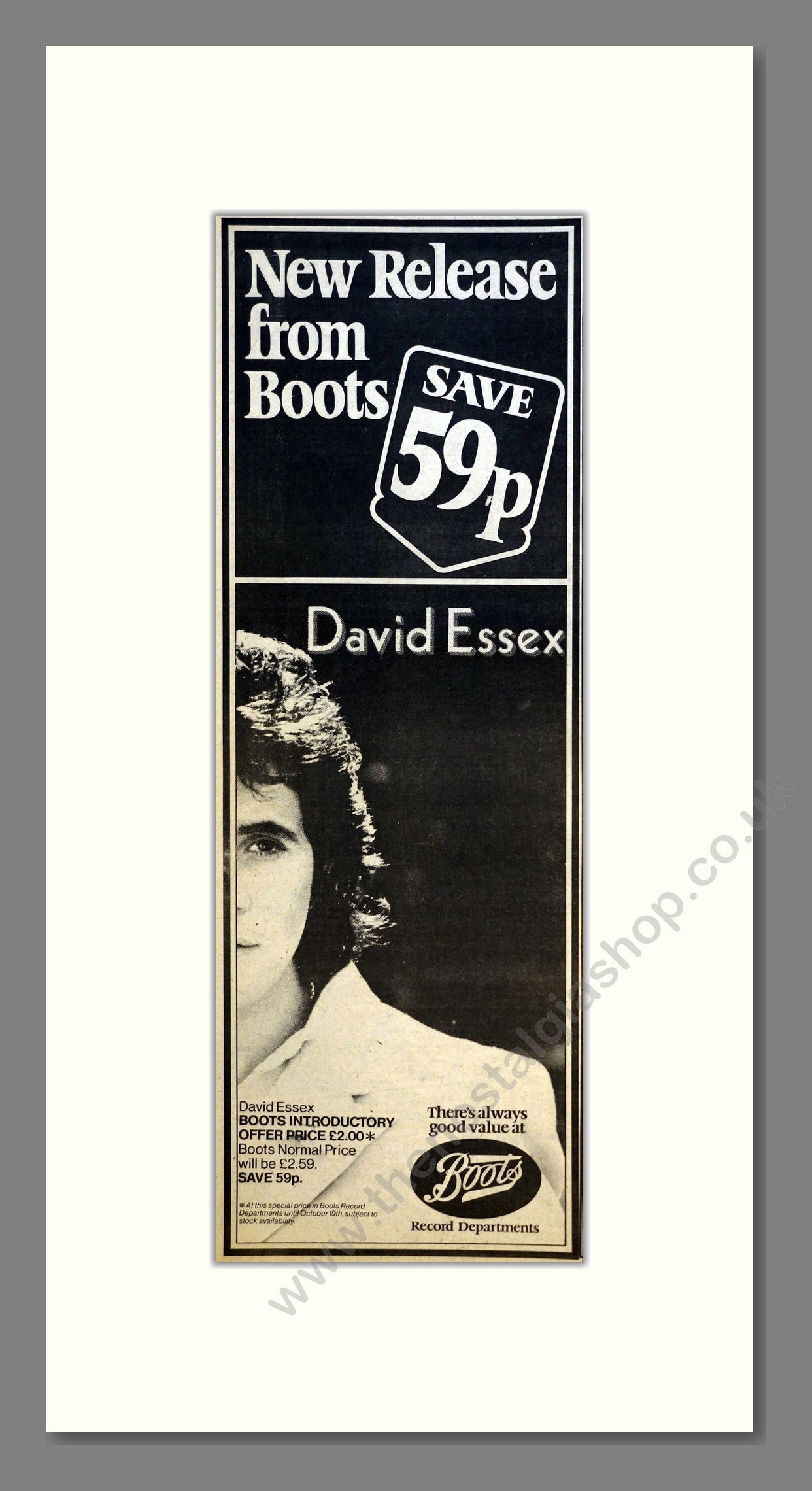 David Essex - Self Titled. Vintage Advert 1994 (ref AD201018)