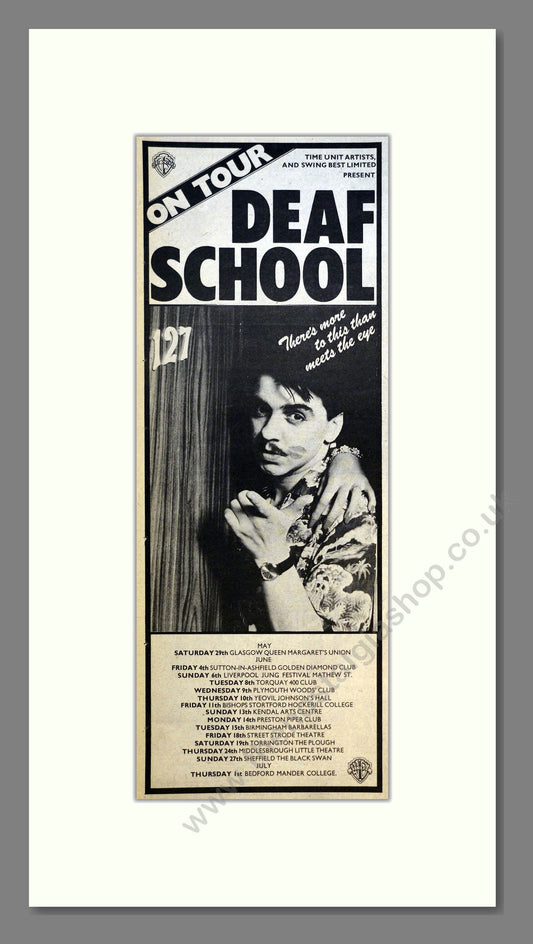 Deaf School - UK Tour. Vintage Advert 1976 (ref AD201028)