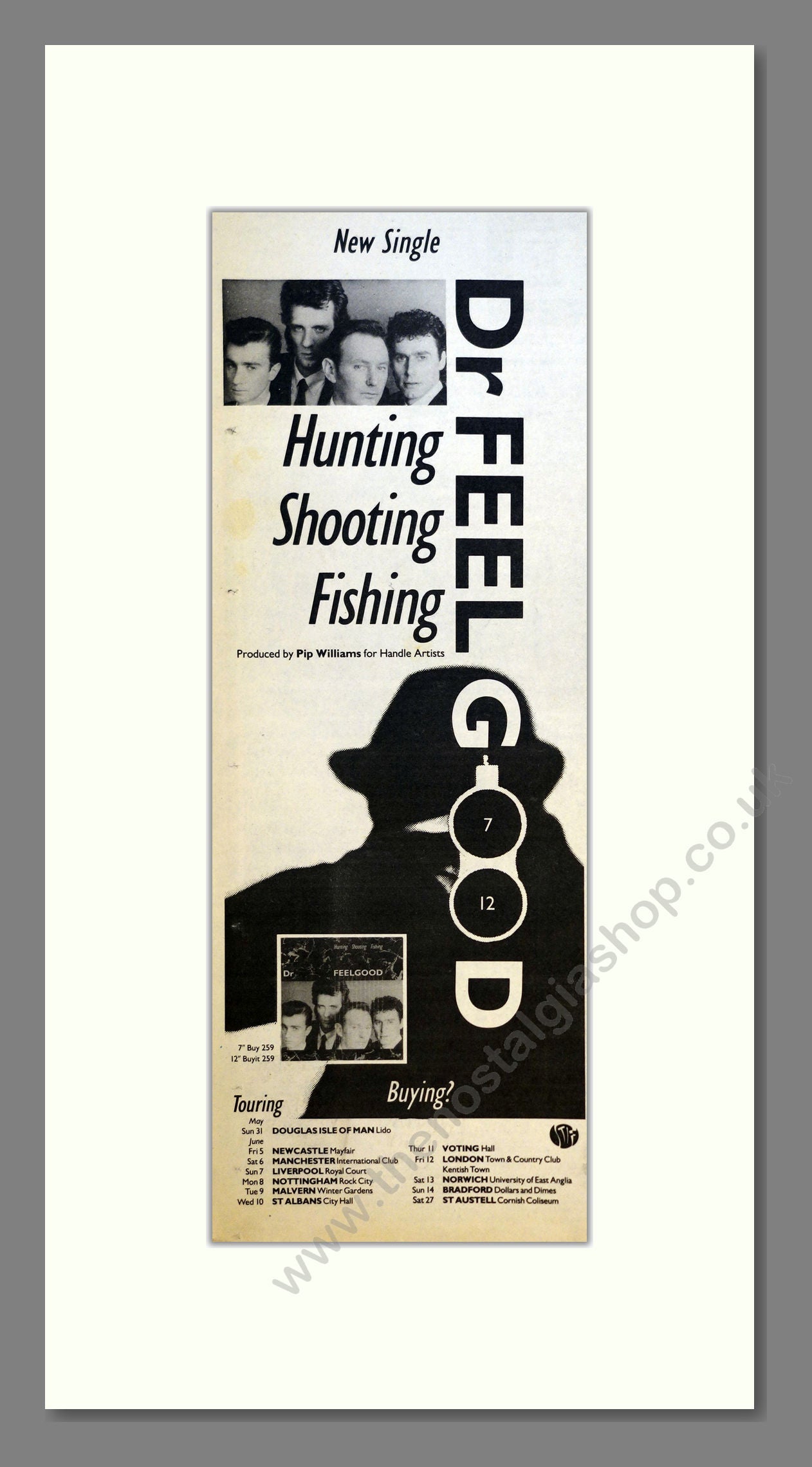 Dr Feelgood - Hunting Shooting Fishing (UK Tour). Vintage Advert 1987 (ref AD201030)