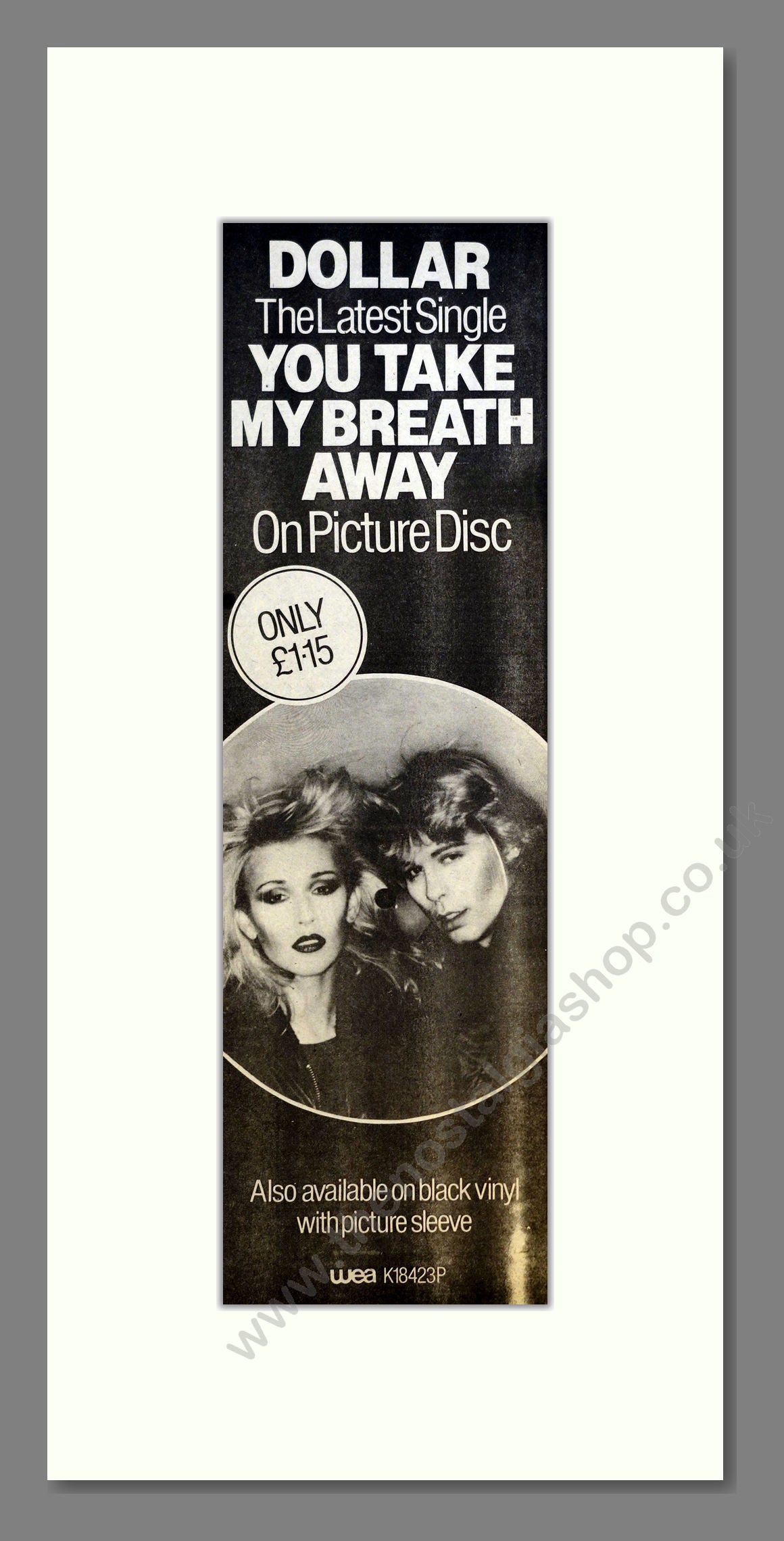 Dollar - You Take My Breath Away. Vintage Advert 1981 (ref AD201045)