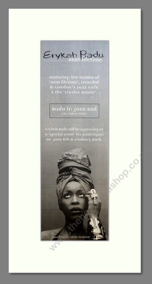 Erykah Badu - Next Lifetime. Vintage Advert 1997 (ref AD201076)