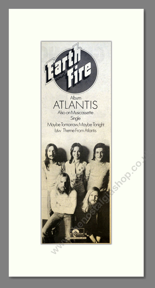 Earth And Fire - Atlantis. Vintage Advert 1973 (ref AD201086)