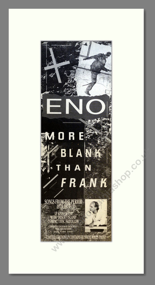 Eno - More Blank Than Frank. Vintage Advert 1986 (ref AD201090)