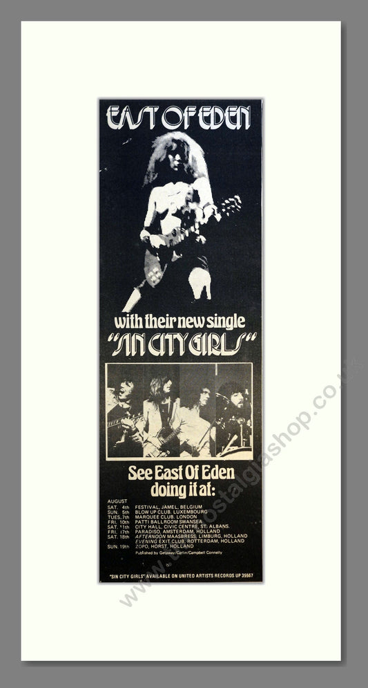 East of Eden - Sin City Girls (UK Tour). Vintage Advert 1973 (ref AD201094)