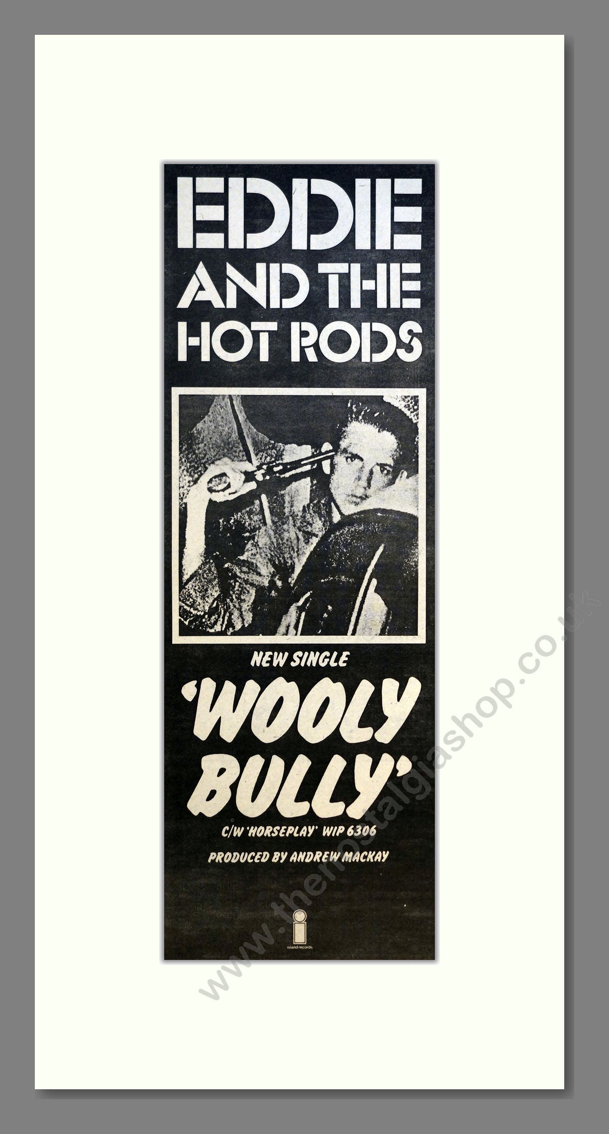 Eddie and The Hot Rods - Wooly Bully. Vintage Advert 1976 (ref AD201100)