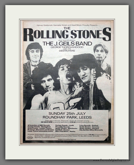 Rolling Stones. Roundhay Park, Leeds Concert. Original advert 1982 (ref AD14141m)