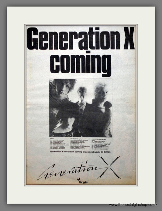 Generation X New Album and Tour. Original Vintage Advert 1978 (ref AD14144)