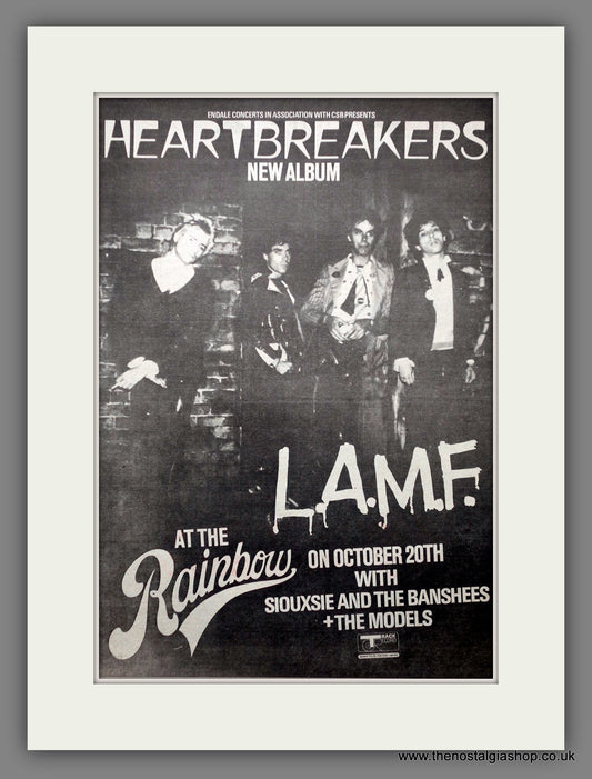 Heartbreakers. L.A.M.F. Rainbow Concert. Original Advert 1977 (ref AD14146)