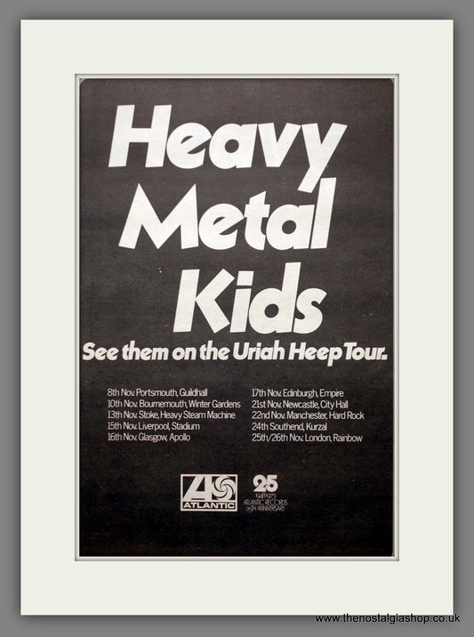 Heavy Metal Kids. On Tour with Uriah Heep. Original Advert 1973 (ref AD14147)