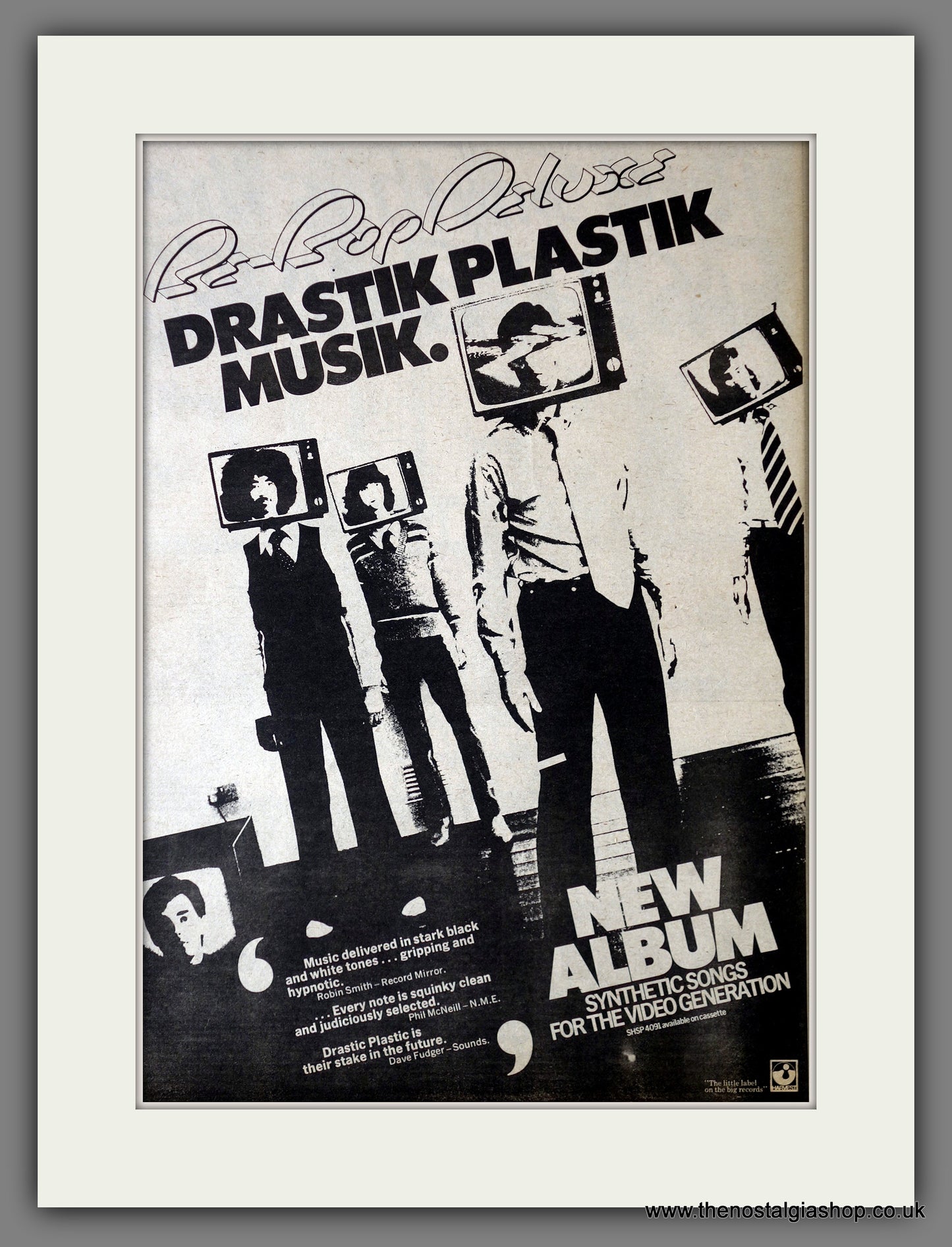 Be Bop Deluxe Drastik Plastik Musik. Vintage Advert 1978 (ref AD14159)