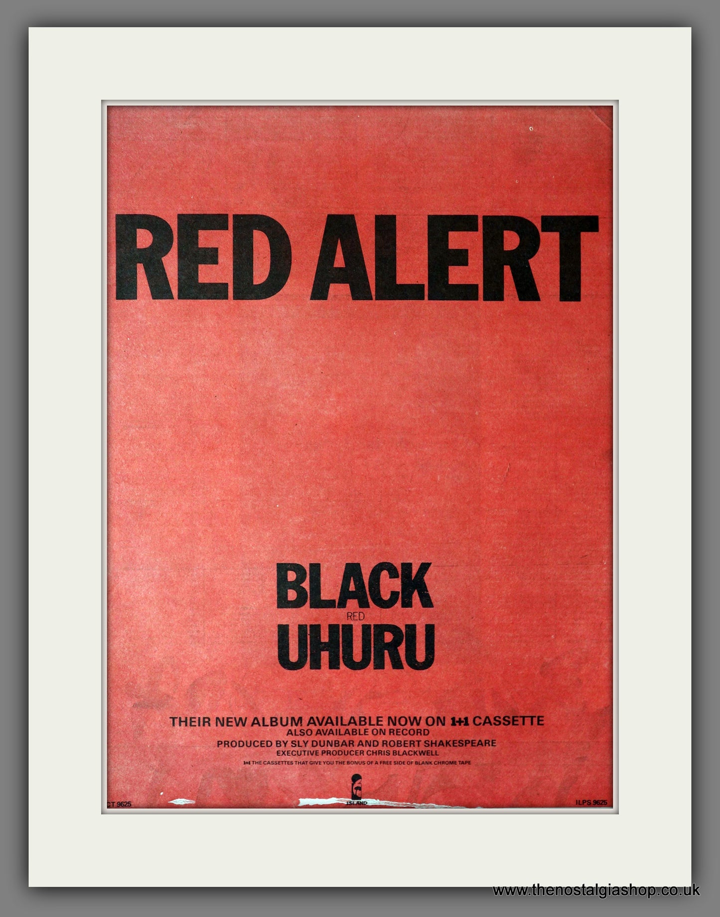 Black Uhuru. Red Alert. Vintage Advert 1981 (ref AD14164)